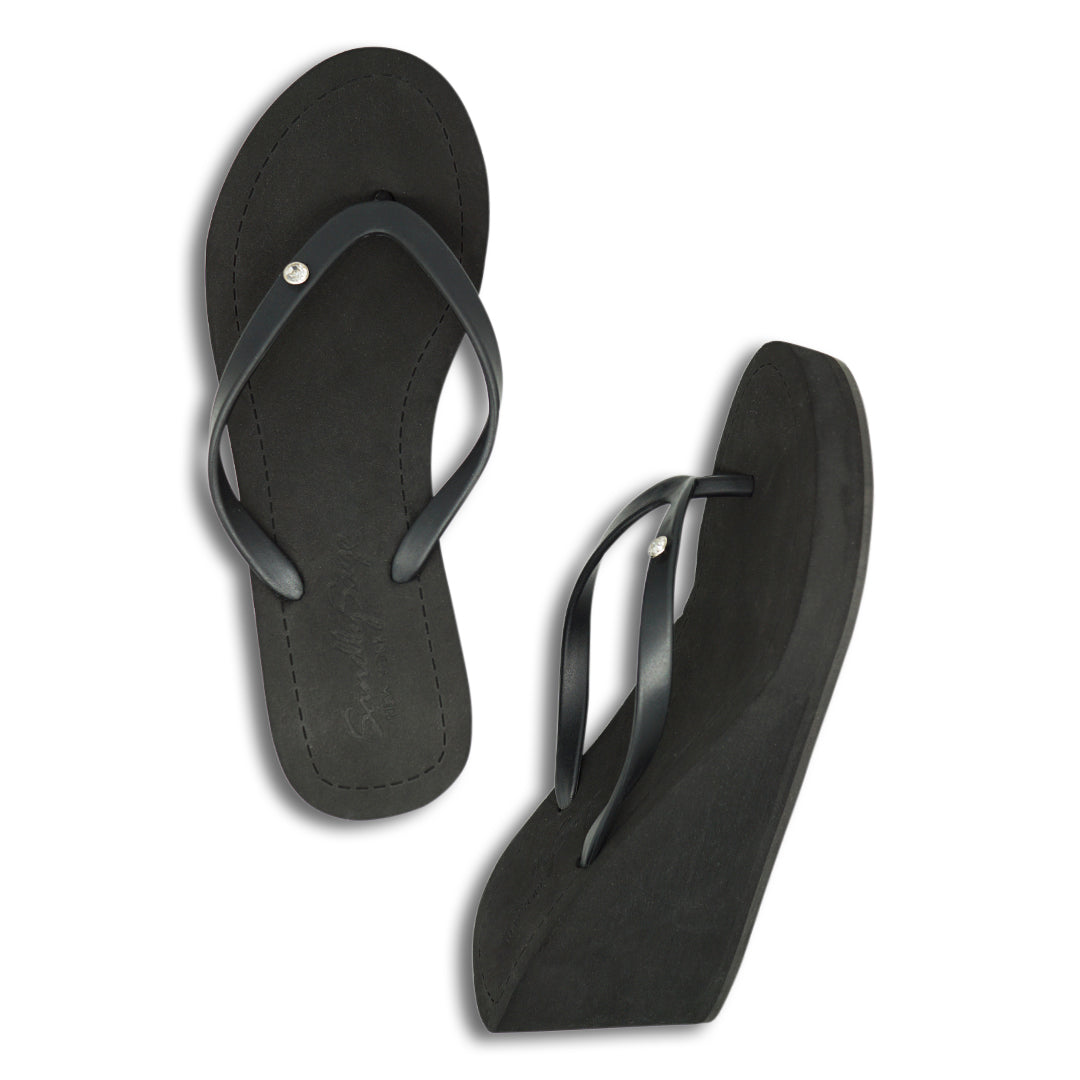 【JP】ビジュースタッズチャームのハイウェッジヒール:ビーチサンダル1 Circle Studs Small - Flip Flops -Japan Stock