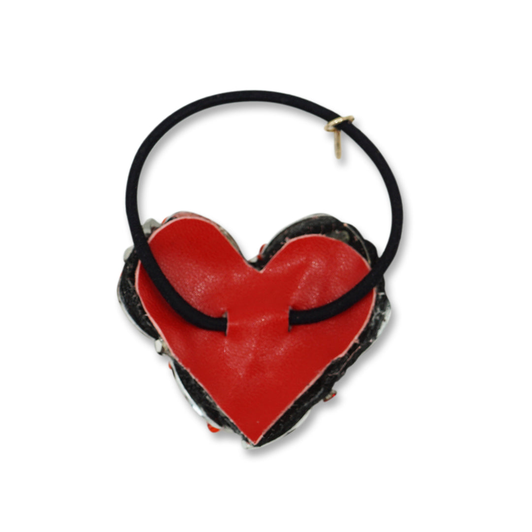 【JP】Red heart Hair Band ビジューヘアゴム