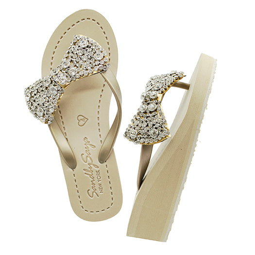 【JP】クリスタルリボンビジュー|ミッドウェッジヒールサンダルMadison - Women's Mid Wedge-Japan Stock