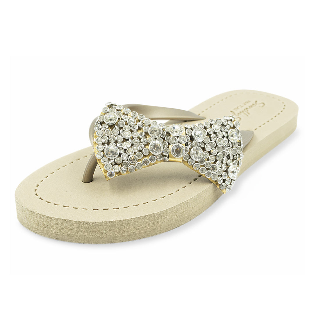 【JP】クリスタルリボン ビジュー|フラットサンダルMadison - Women's Flat Sandal-Japan Stock