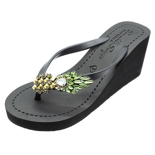【JP】 パイナップルビジュー刺繍のレディースハイウェッジサンダル【日本限定】Pineapple - Women's High Wedge【日本限定】