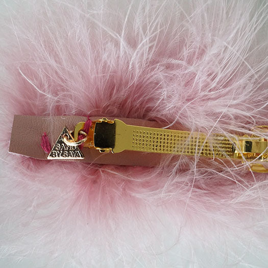 【NY】Feather Hair Pin - White, Gray and Pink