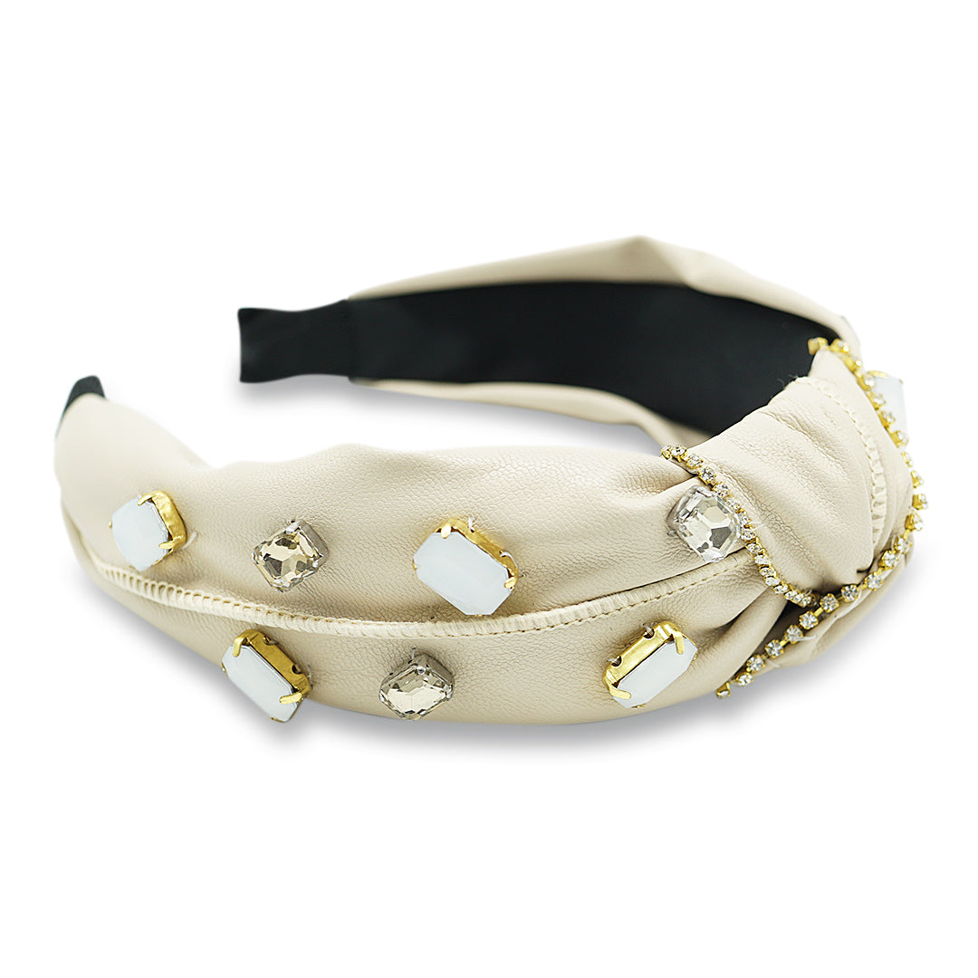【NY】Head Band- Rhinestone Embellished in Nude