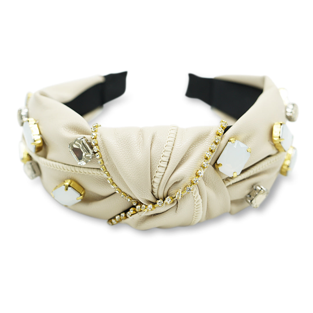 【NY】Head Band- Rhinestone Embellished in Nude