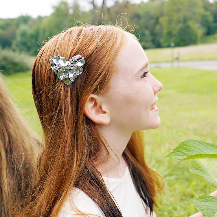【NY】Crystal Heart- Kids Hair Pin