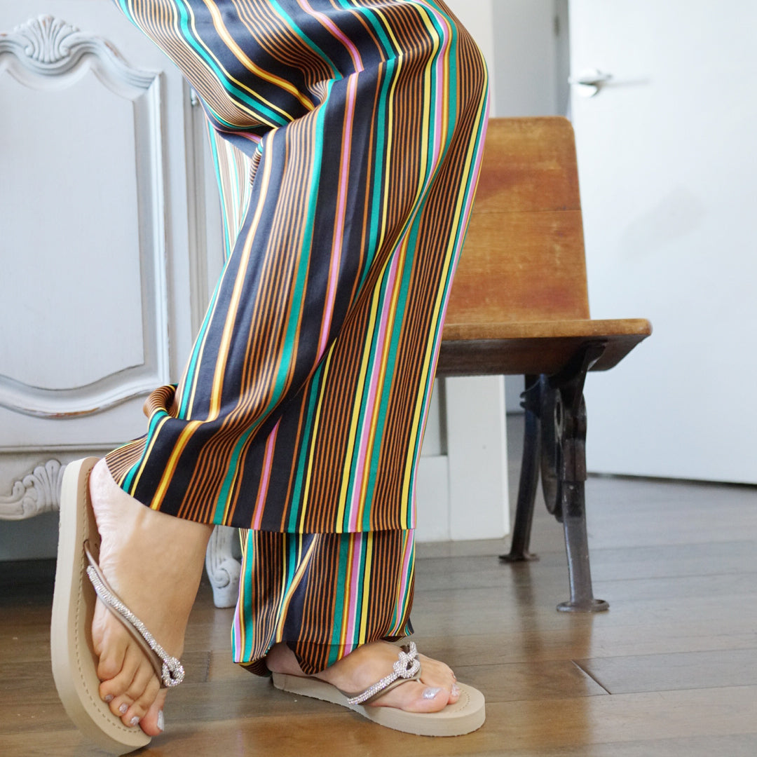 【JP】プレッツエルロープビジューのフラットビーチサンダルKnot_Crystal Rhinestone rope Women's Flat Sandal