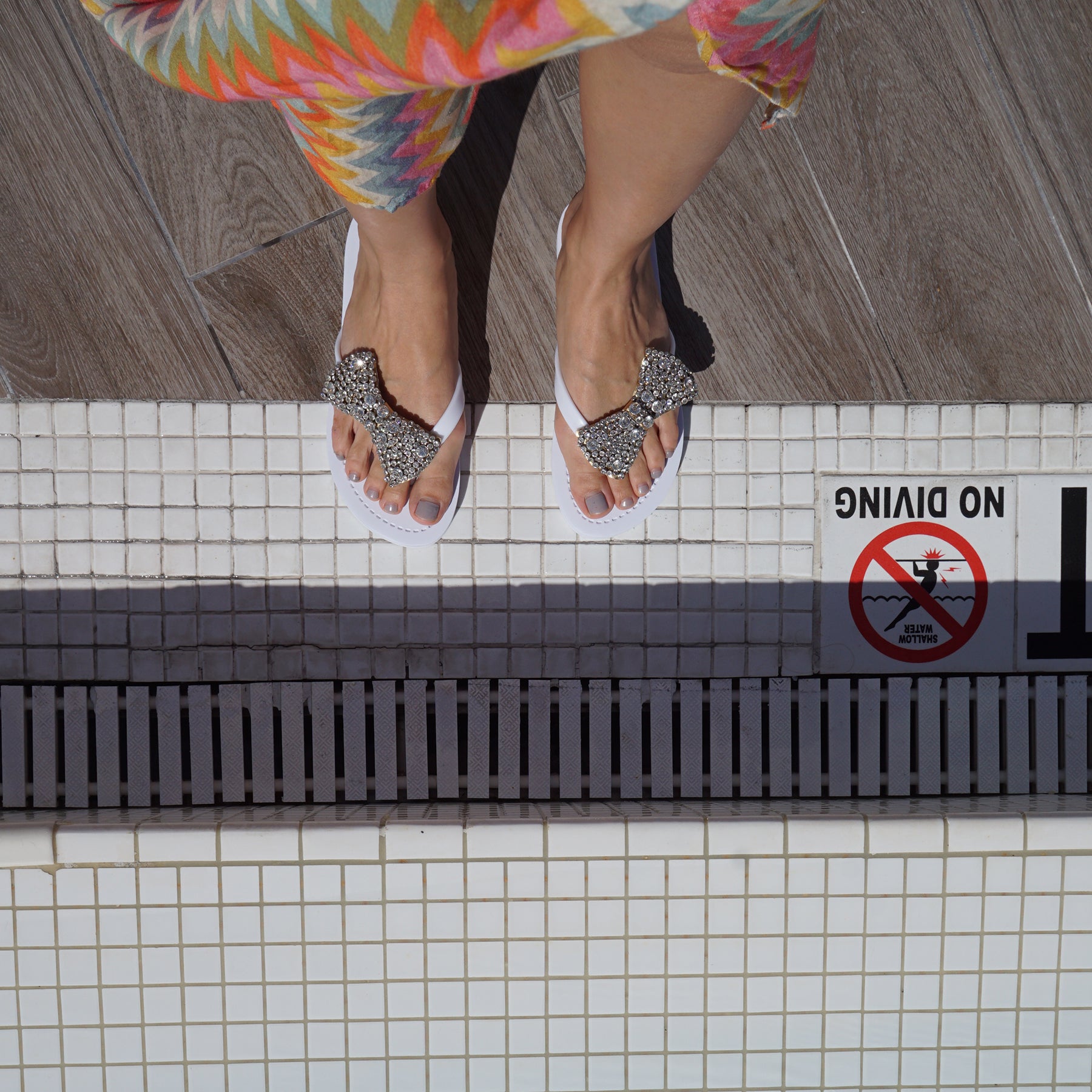 【JP】クリスタルリボン ビジュー|フラットサンダルMadison - Women's Flat Sandal-Japan Stock