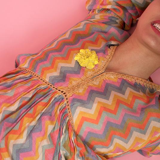 【NY】Pink / Yellow Noho Flower - Brooch