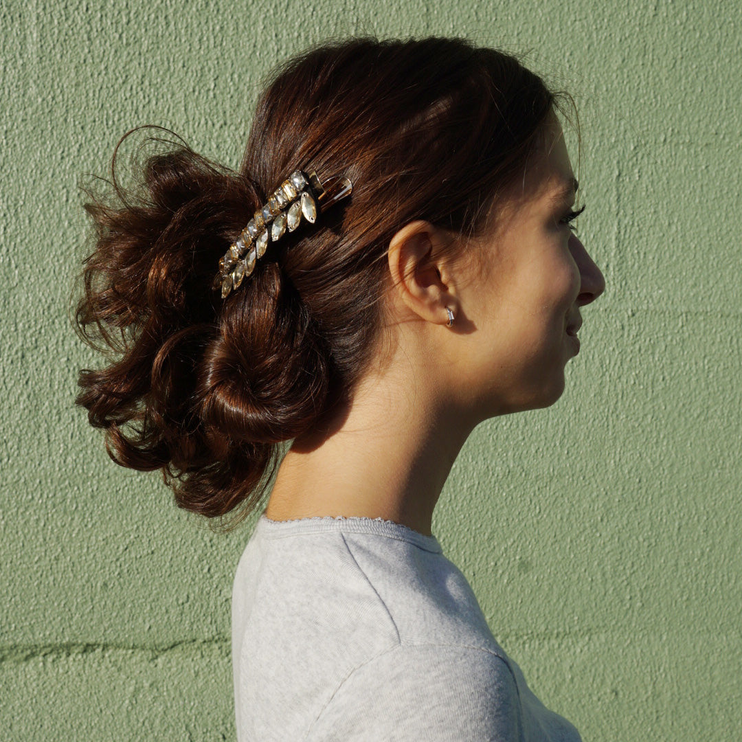 【NY】Smith Hair Clips - Gold Rhine Stone Embellished Accessory