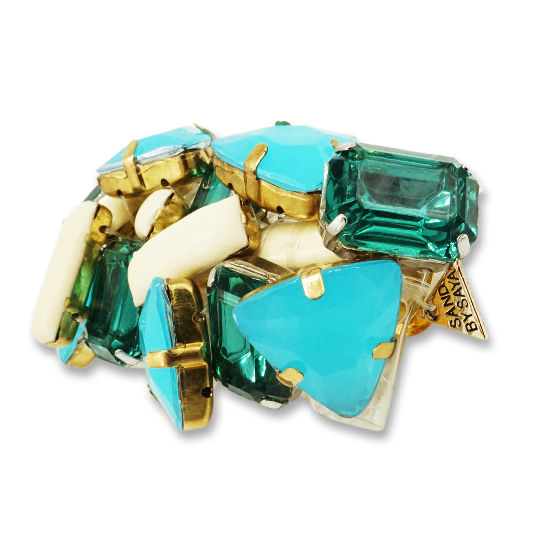 【NY】Spring Blue - Rhinestone Embellished Hair Barrettes Pin