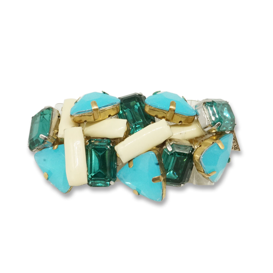 【NY】Spring Blue - Rhinestone Embellished Hair Barrettes Pin