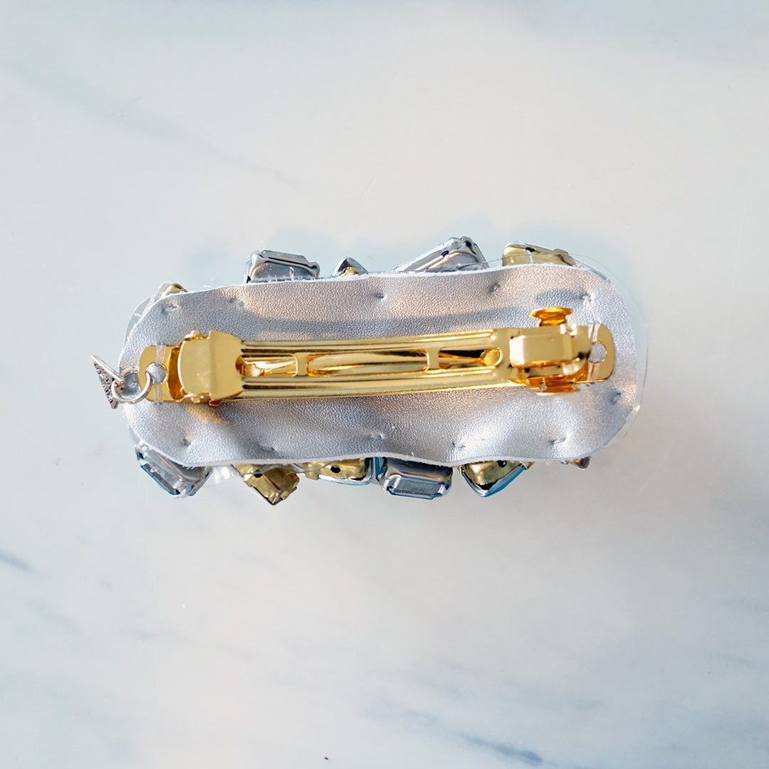 【NY】Spring Blue - Rhinestone Embellished Hair Barrettes Pin