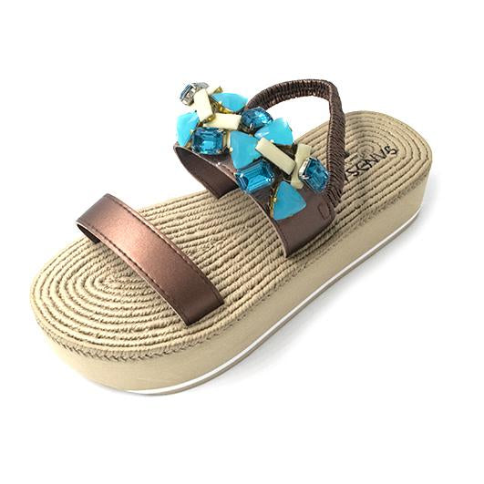 【JP】Spring Blue - Waterproof Espadrille Platform- Japan Stock