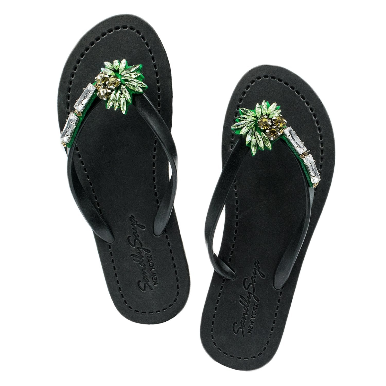 Palm Tree - Women's Flat Sandal, Gold, Palm Tree