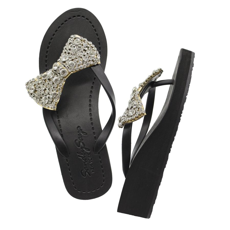 【JP】クリスタルリボンビジュー|ミッドウェッジヒールサンダルMadison - Women's Mid Wedge-Japan Stock