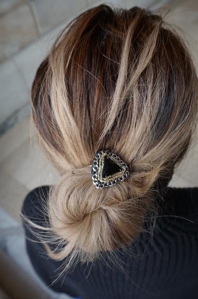 【NY】Swarovski Black Triangle- Hair Tie