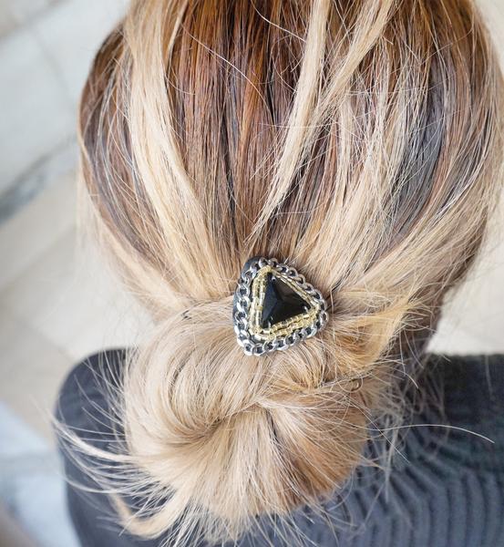 【NY】Swarovski Black Triangle- Hair Tie