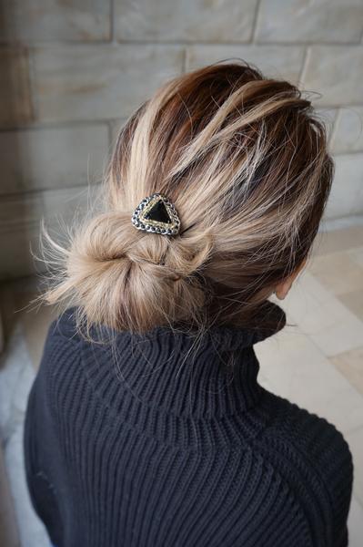 【NY】Swarovski Black Triangle- Hair Tie