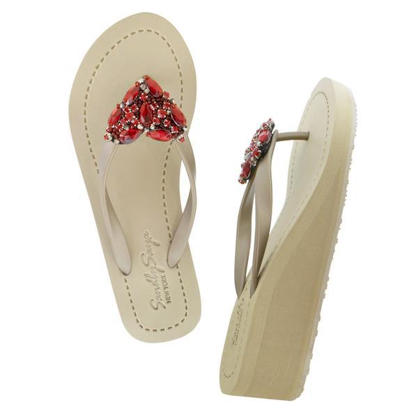 Red Chelsea - Women's Mid Wedge, Red, Heart