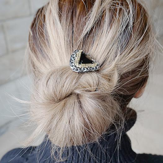 【NY】Swarovski Black Triangle- Hair Tie