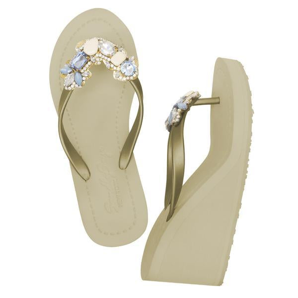 York high wedge gold sandals