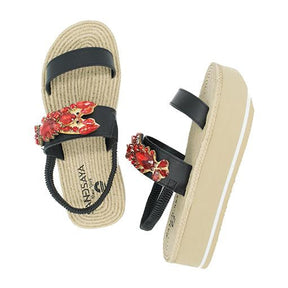 【JP】赤いロブスター刺繍のプラットフォームLobster - Waterproof Espadrille Platform