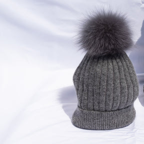 【NY】Cashmere Pom Pom Beanie Knit Hat- Super Soft