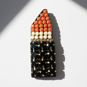 【NY】レッドのリップスティック：ビジューブローチLipstick - Brooch