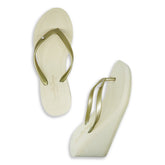 【JP】ビジュースタッズチャームのハイウェッジヒール：ビーチサンダル1 Circle Studs Small - Flip Flops　-Japan Stock