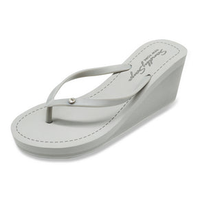 【JP】ビジュースタッズチャームのハイウェッジヒール：ビーチサンダル1 Circle Studs Small - Flip Flops　-Japan Stock