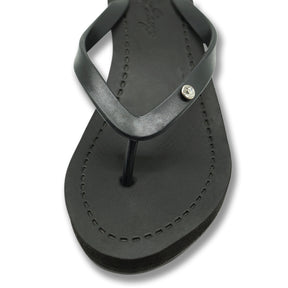 【JP】1 Circle Studs Small  - Crystal Rhinestone Charm Mid Wedge Flip Flops Sandals Women-Japan Stock