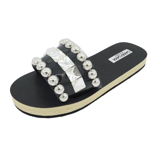 【JP】Crystal and Studs - Waterproof Espadrille Flat -Japan Stock
