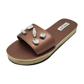 【JP】日本限定！アメリカで完売！Green Point Crystal Studs - Waterproof Espadrille Flat