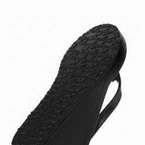 【NY】Mink Fur Black & White - Women's High Wedge