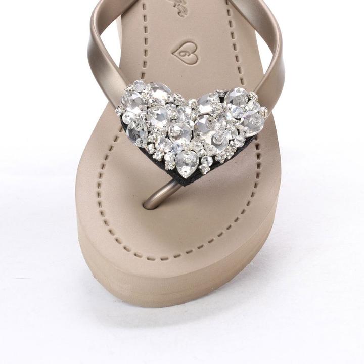 【JP】Chelsea Heart (Crystal) - Women's Mid Wedge-Japan Stock