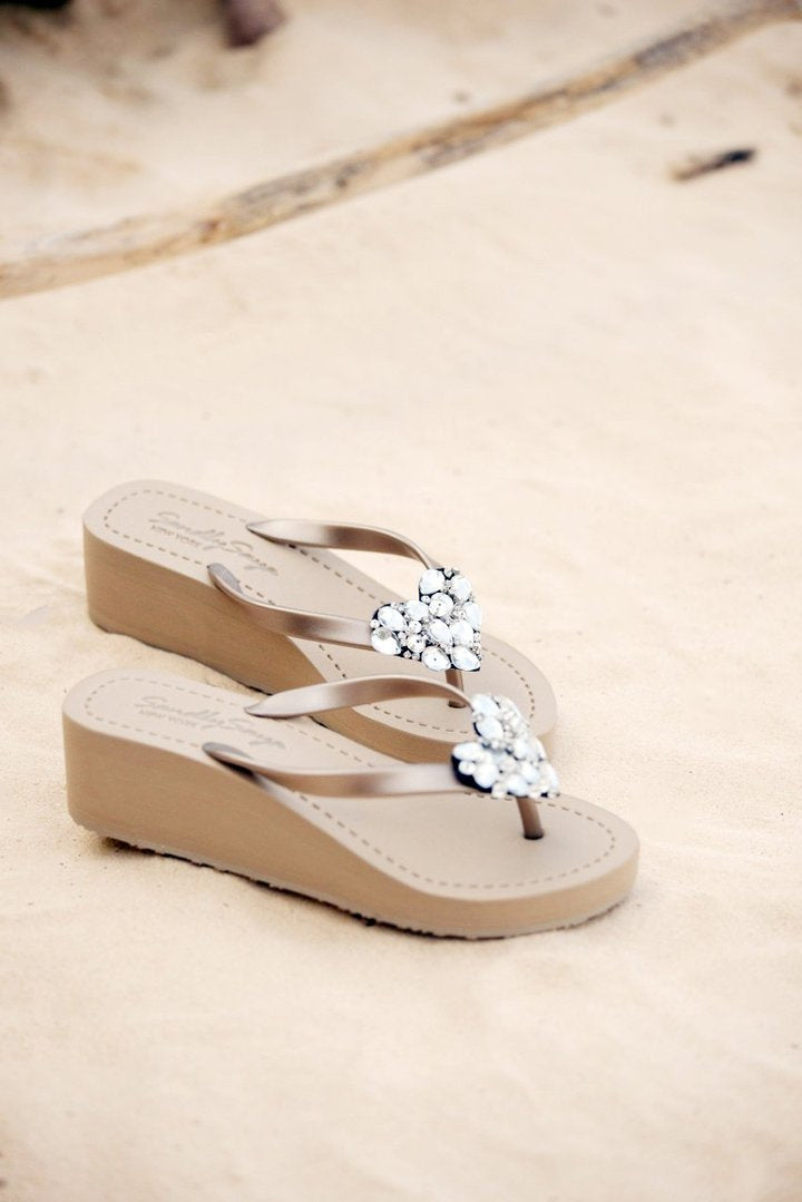 【JP】Chelsea Heart (Crystal) - Women's Mid Wedge-Japan Stock
