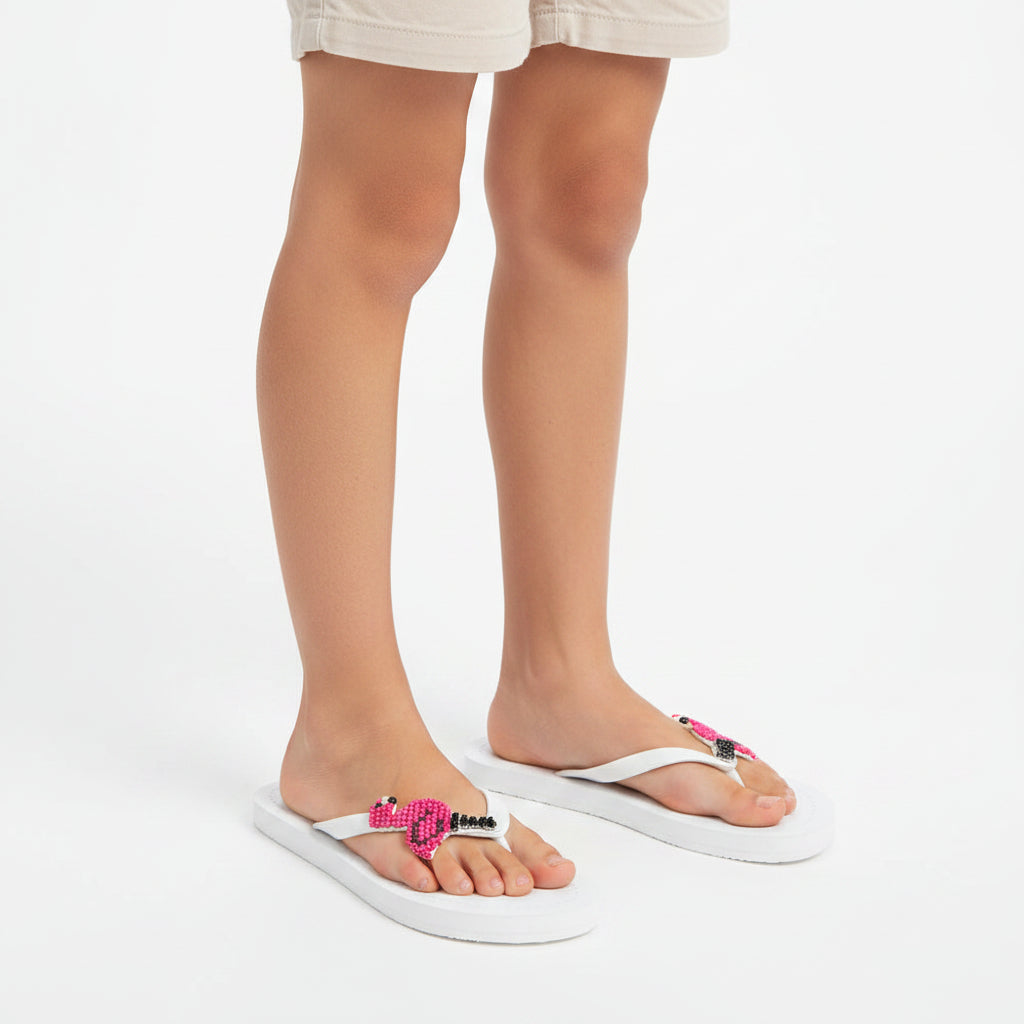 【NY】ピンクフラミンゴのキッズサンダルFlamingo - Big Kids Sandals