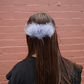 【NY】Feather Hair Pin - White, Gray and Pink