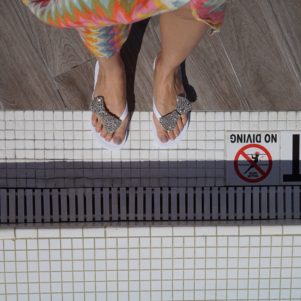 【JP】クリスタルリボン ビジュー｜フラットサンダルMadison - Women's Flat Sandal-Japan Stock