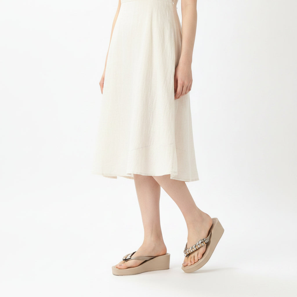 【JP】ゴールドリーフのビジューミッドウェッジSmith - Women's Mid Wedge-Japan Stock