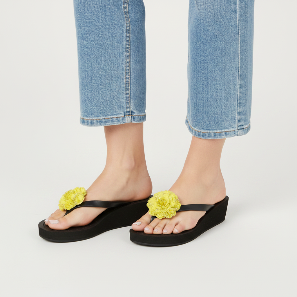 【JP】Noho (Yellow Flower) - Women's Mid Wedge -Japan Stock