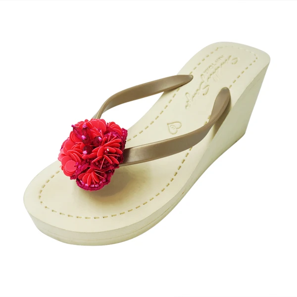 【NY】Noho (Pink Flower)- Women's High Wedge