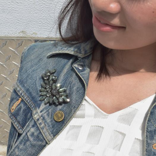 【NY】Manhattan (Black) - Brooch