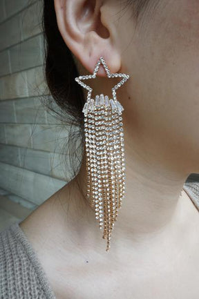 Shooting Star Earrings (Zirconia & Gold plated)