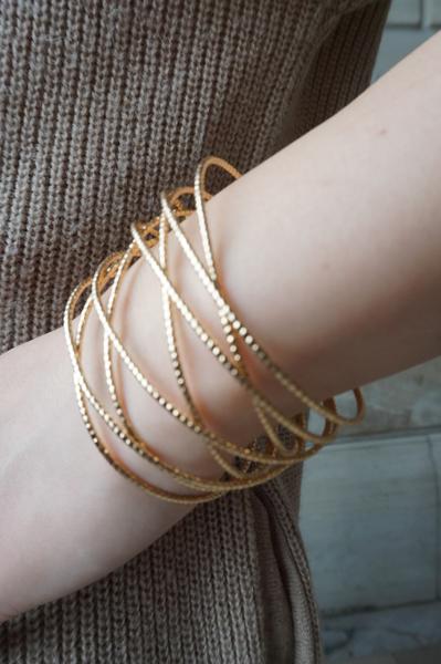 【NY】Gold Layered Rope Bangle