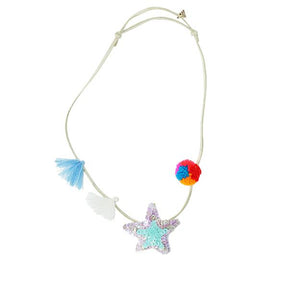 【NY】Hampton Blue Star Kids Pom Pom Necklace