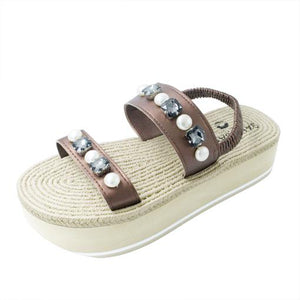 【NY】Pearl Beach - Waterproof Espadrille Platform