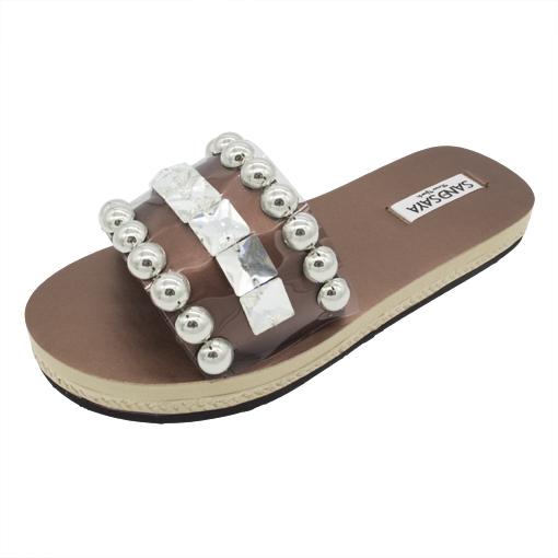 【NY】Crystal and Studs - Waterproof Espadrille Flat