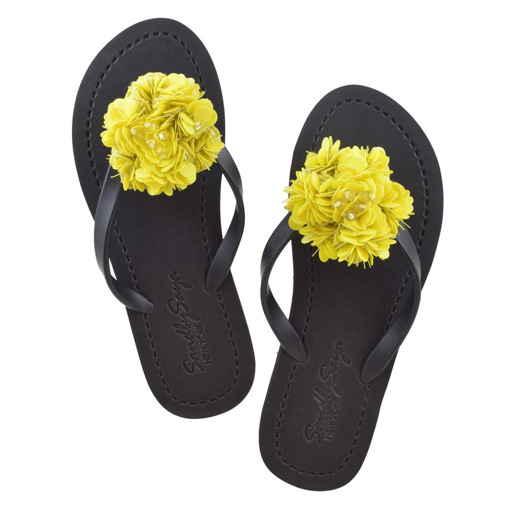 【NY】Noho (Yellow Flower) - Women's Flat Sandal