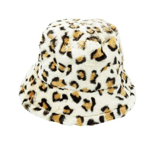 【NY】Leopard Fur Bucket Hat